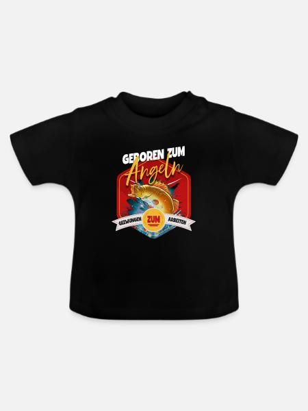 Angeln Angler - Baby Bio-T-Shirt mit Rundhals - Schwarz