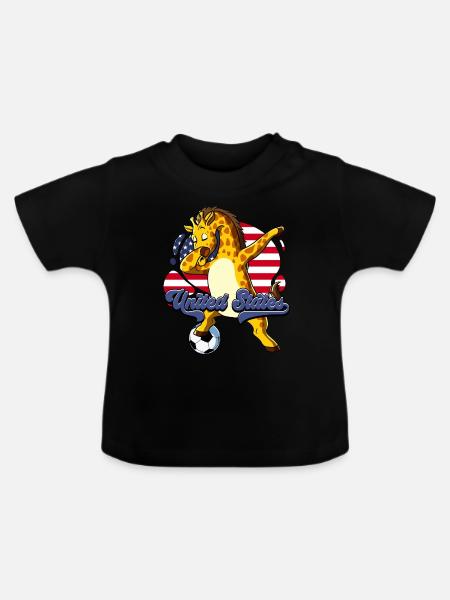 Usa Fußball - Baby Bio-T-Shirt mit Rundhals - Schwarz