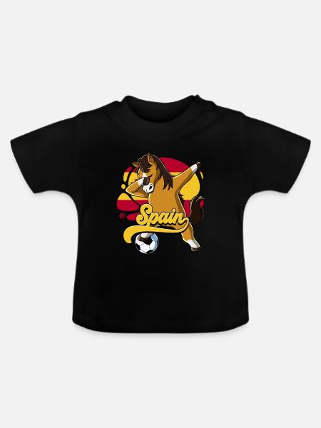 Spanien Fußball - Baby Bio-T-Shirt mit Rundhals - Schwarz