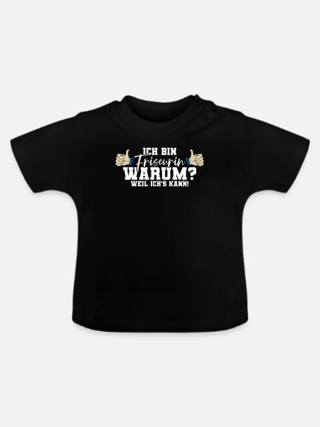Ich bin Friseurin - Baby Bio-T-Shirt mit Rundhals - Schwarz