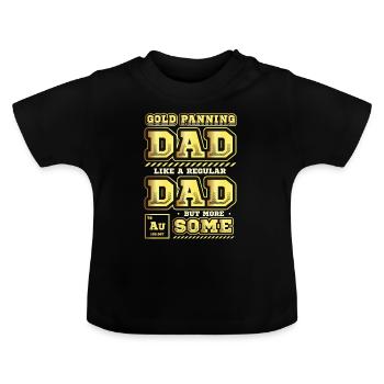 Dad wie ein normaler Vater, aber mehr Bergbau. - Baby Bio-T-Shirt mit Rundhals - Schwarz - Vorne