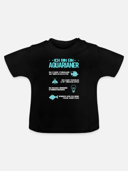 Ich bin ein Aquarianer - Baby Bio-T-Shirt mit Rundhals - Schwarz