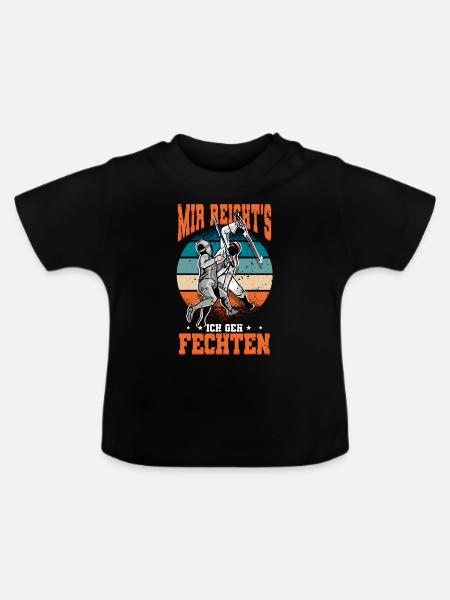 Fechten - Baby Bio-T-Shirt mit Rundhals - Schwarz