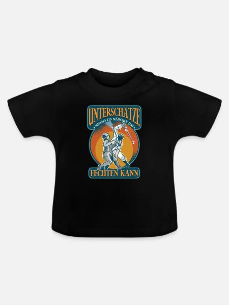 Fechten Mädchen - Baby Bio-T-Shirt mit Rundhals - Schwarz