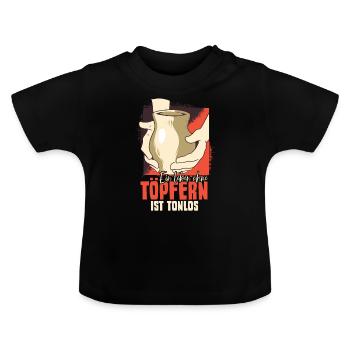 Töpfern - Baby Bio-T-Shirt mit Rundhals - Schwarz - Vorne