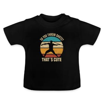 Javelin throwing - Baby Organic T-Shirt with Round Neck - black - Front