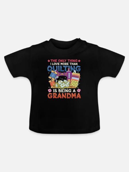 Nähen Quilter Oma Quilten - Baby Bio-T-Shirt mit Rundhals - Schwarz