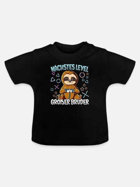 Nächstes Level Großer Bruder - Baby Bio-T-Shirt mit Rundhals - Schwarz