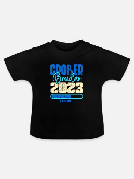 Großer Bruder Loading 2023 - Baby Bio-T-Shirt mit Rundhals - Schwarz