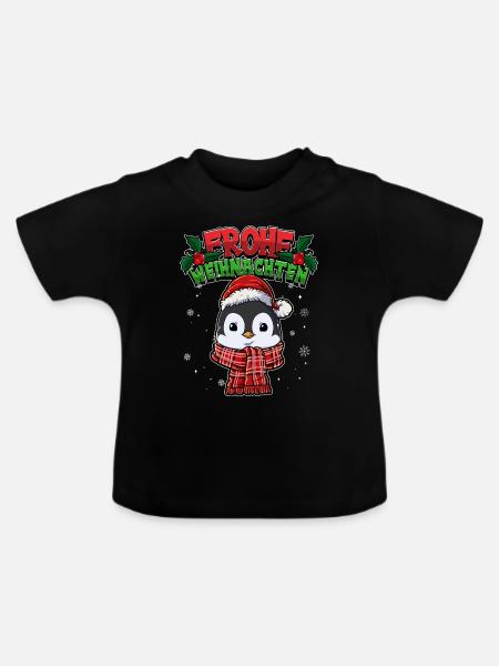 Frohe Weihnachten - Baby Bio-T-Shirt mit Rundhals - Schwarz