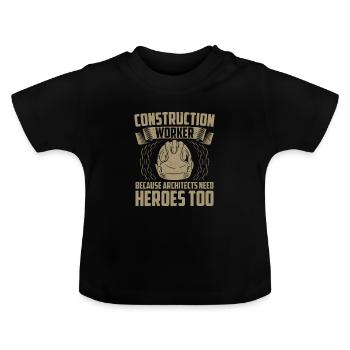 Dachdecker - Baby Bio-T-Shirt mit Rundhals - Schwarz - Vorne