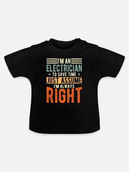 Elektriker - Baby Bio-T-Shirt mit Rundhals - Schwarz