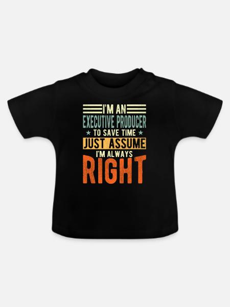Ausführender Produzent - Baby Bio-T-Shirt mit Rundhals - Schwarz