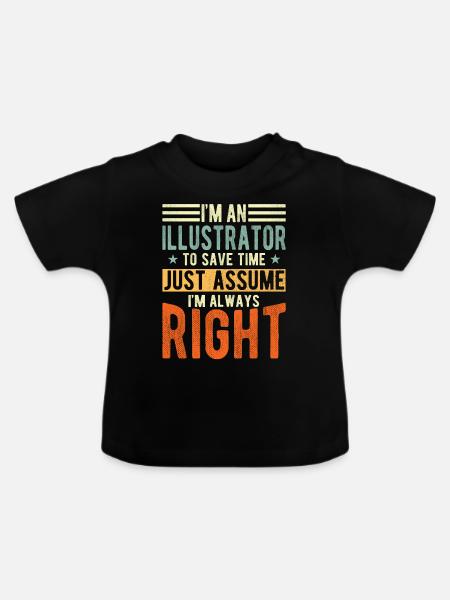 Illustrator - Baby Bio-T-Shirt mit Rundhals - Schwarz