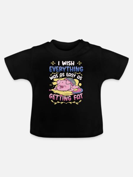 Selbstironie Übergewicht Im Fett - Baby Bio-T-Shirt mit Rundhals - Schwarz