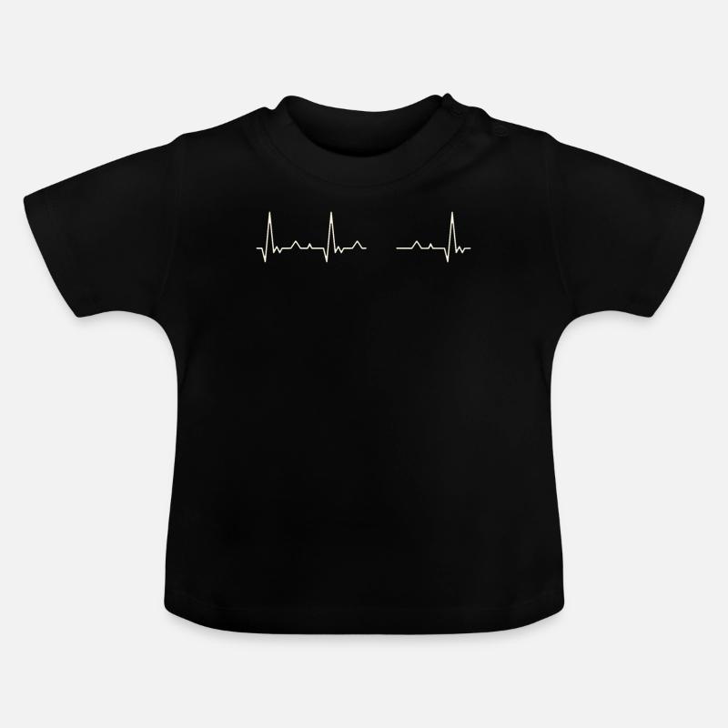 Esqueleto de dinosaurio Triceratops. Corazón. - T-shirt bio col rond Bébé - noir