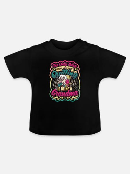 Nähen Quilter Oma Quilten - Baby Bio-T-Shirt mit Rundhals - Schwarz
