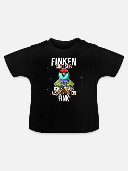 Finken Sind Süß Fink - Baby Bio-T-Shirt mit Rundhals - Schwarz