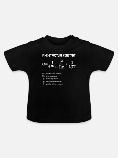 Fine Structure Constant Physik - Baby Bio-T-Shirt mit Rundhals - Schwarz