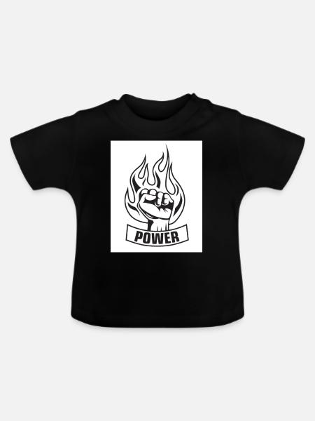 Power - Baby Bio-T-Shirt mit Rundhals - Schwarz