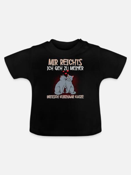 Britisch Kurzhaar Katze - Baby Bio-T-Shirt mit Rundhals - Schwarz