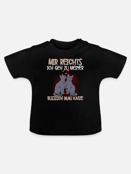 Russisch Blau Katze - Baby Bio-T-Shirt mit Rundhals - Schwarz