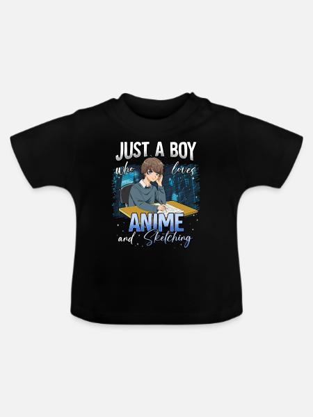Anime Otaku Weeb - Baby Bio-T-Shirt mit Rundhals - Schwarz