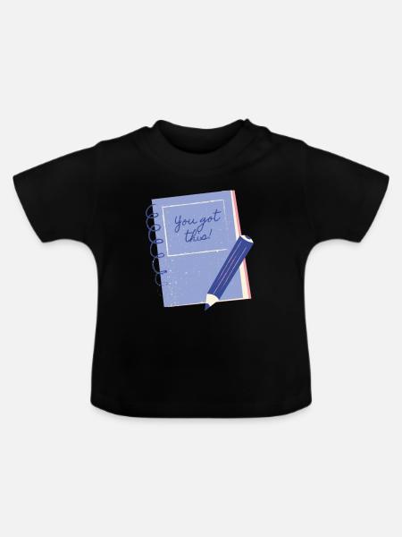 Du hast das - Baby Bio-T-Shirt mit Rundhals - Schwarz