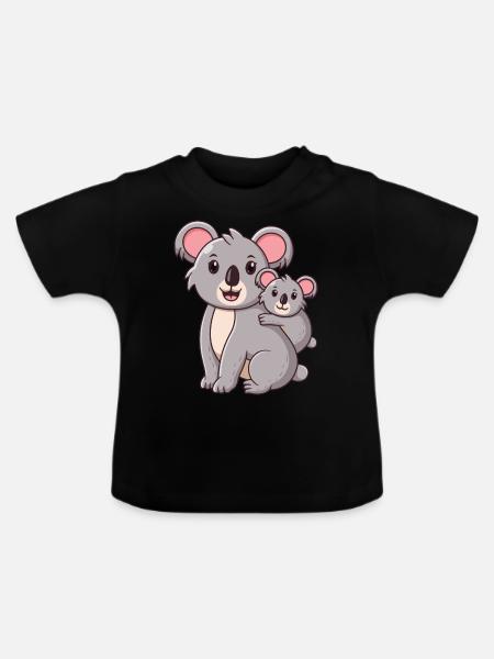 glücklicher Koalabär Koala - Baby Bio-T-Shirt mit Rundhals - Schwarz
