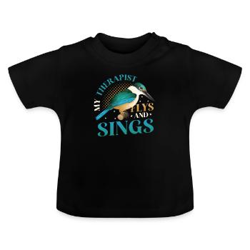 Birdwatcher, Bird lover, Pets - Baby Organic T-Shirt with Round Neck - black - Front