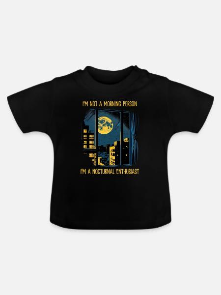 Nächtlicher Enthusiast - Baby Bio-T-Shirt mit Rundhals - Schwarz