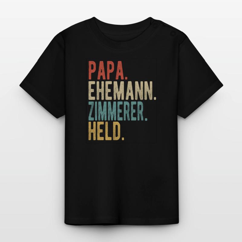 Zimmerer Papa Ehemann Held Baby Bio-T-Shirt mit Rundhals