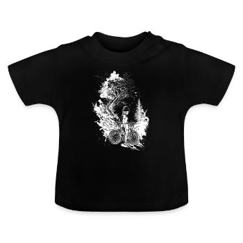 Ready to ride: Perfektes Design für Mountainbiker! - Baby Bio-T-Shirt mit Rundhals - Schwarz - Vorne