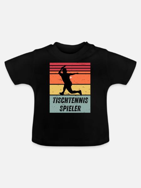 Tischtennisspieler - Baby Bio-T-Shirt mit Rundhals - Schwarz