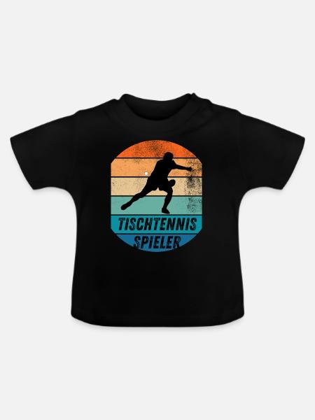 Tischtennisspieler - Baby Bio-T-Shirt mit Rundhals - Schwarz