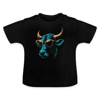 Lunettes de soleil - T-shirt bio col rond Bébé - noir - Devant