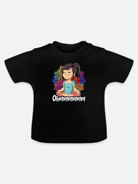 Yoga Ohmmm Namaste - Baby Bio-T-Shirt mit Rundhals - Schwarz