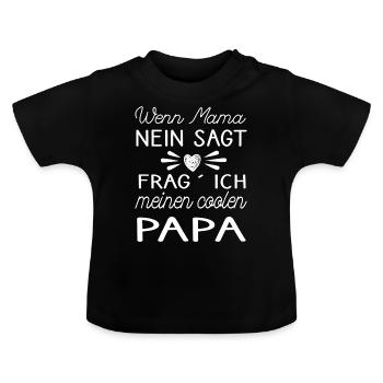 Baby Spruch - Baby Bio-T-Shirt mit Rundhals - Schwarz - Vorne