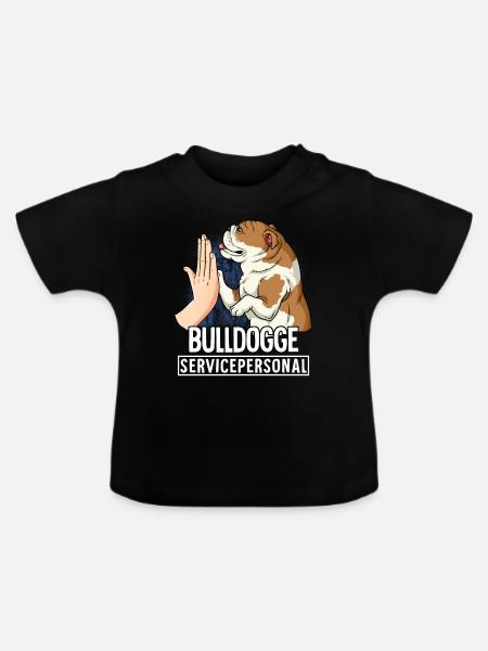 Bulldogge - Baby Bio-T-Shirt mit Rundhals - Schwarz