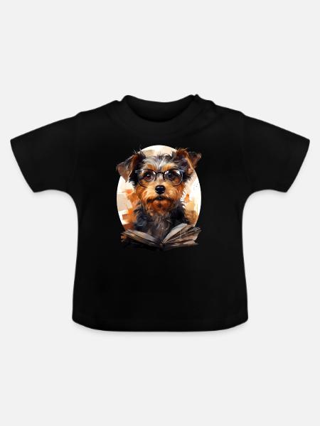 Yorkshire Terrier - Baby Bio-T-Shirt mit Rundhals - Schwarz