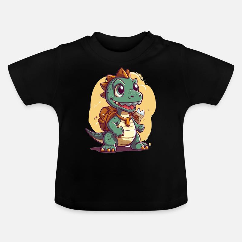 Dino - T-shirt bio col rond Bébé - noir