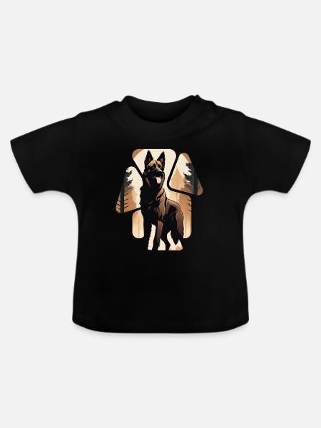 Dobermann Hund - Baby Bio-T-Shirt mit Rundhals - Schwarz