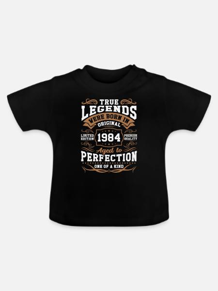 Legenden Geboren 1984 - Baby Bio-T-Shirt mit Rundhals - Schwarz
