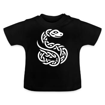 Celtic snake - Baby Organic T-Shirt with Round Neck - black - Front