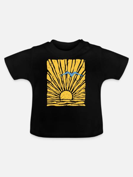Sonne - Baby Bio-T-Shirt mit Rundhals - Schwarz