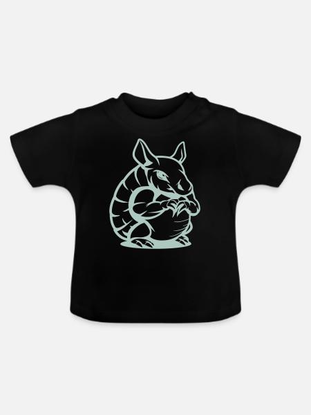 gürteltier - Baby Bio-T-Shirt mit Rundhals - Schwarz