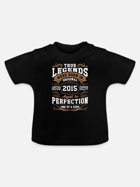 Legenden Geboren 2015 - Baby Bio-T-Shirt mit Rundhals - Schwarz