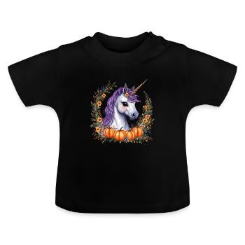 halloween pony - Baby Organic T-Shirt with Round Neck - black - Front