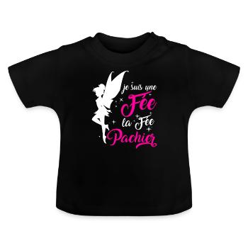 Je Suis Une Fée La Fée Pachier - T-shirt bio col rond Bébé - noir - Devant