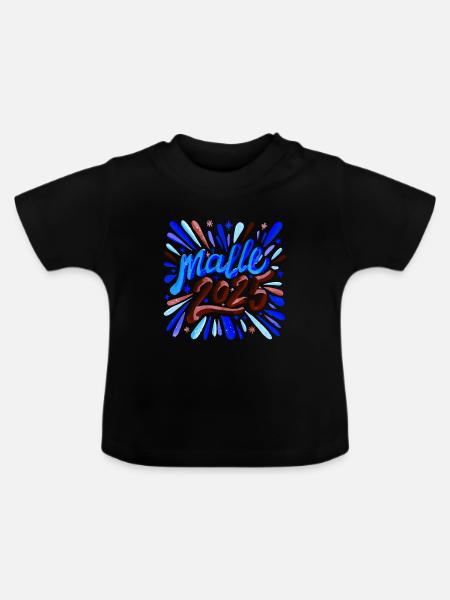Malle 2025 - Baby Bio-T-Shirt mit Rundhals - Schwarz